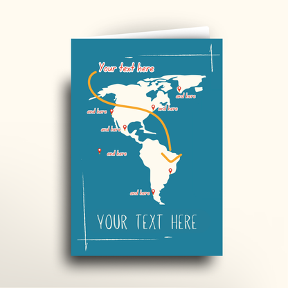 I'm Here Happy Travels America's & Greenland - Card