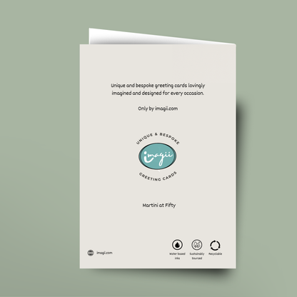 Greeting card with 'imagii' branding on a light green background