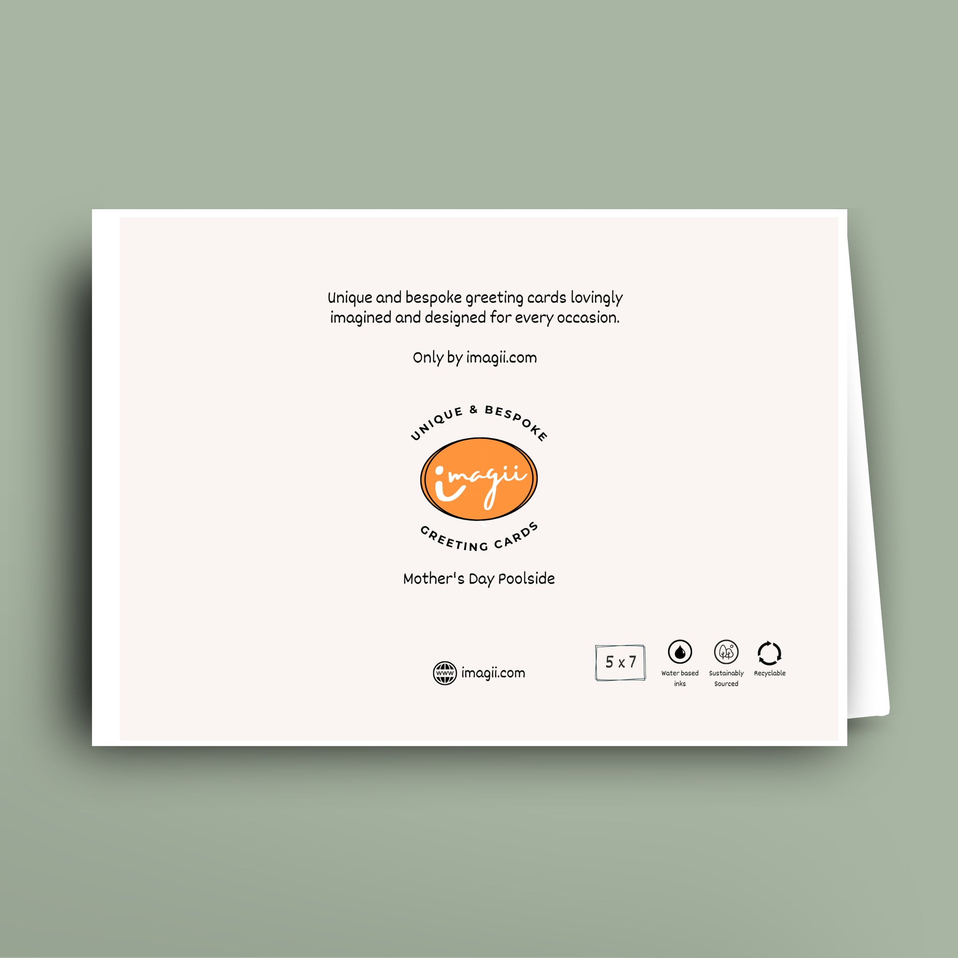 Funny Mother’s Day greeting card illustration of a stylish mum in sunglasses lounging on a beach chair holding a cocktail, with “Happy Mother’s Day” text.