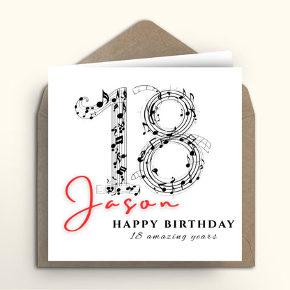 Musical Notes Milestone Birthday card