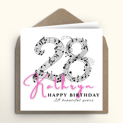 Musical Notes Milestone Birthday card