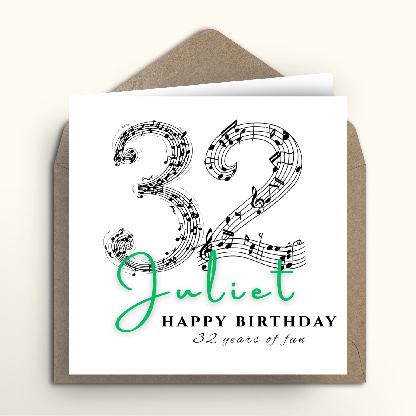 Musical Notes Milestone Birthday card