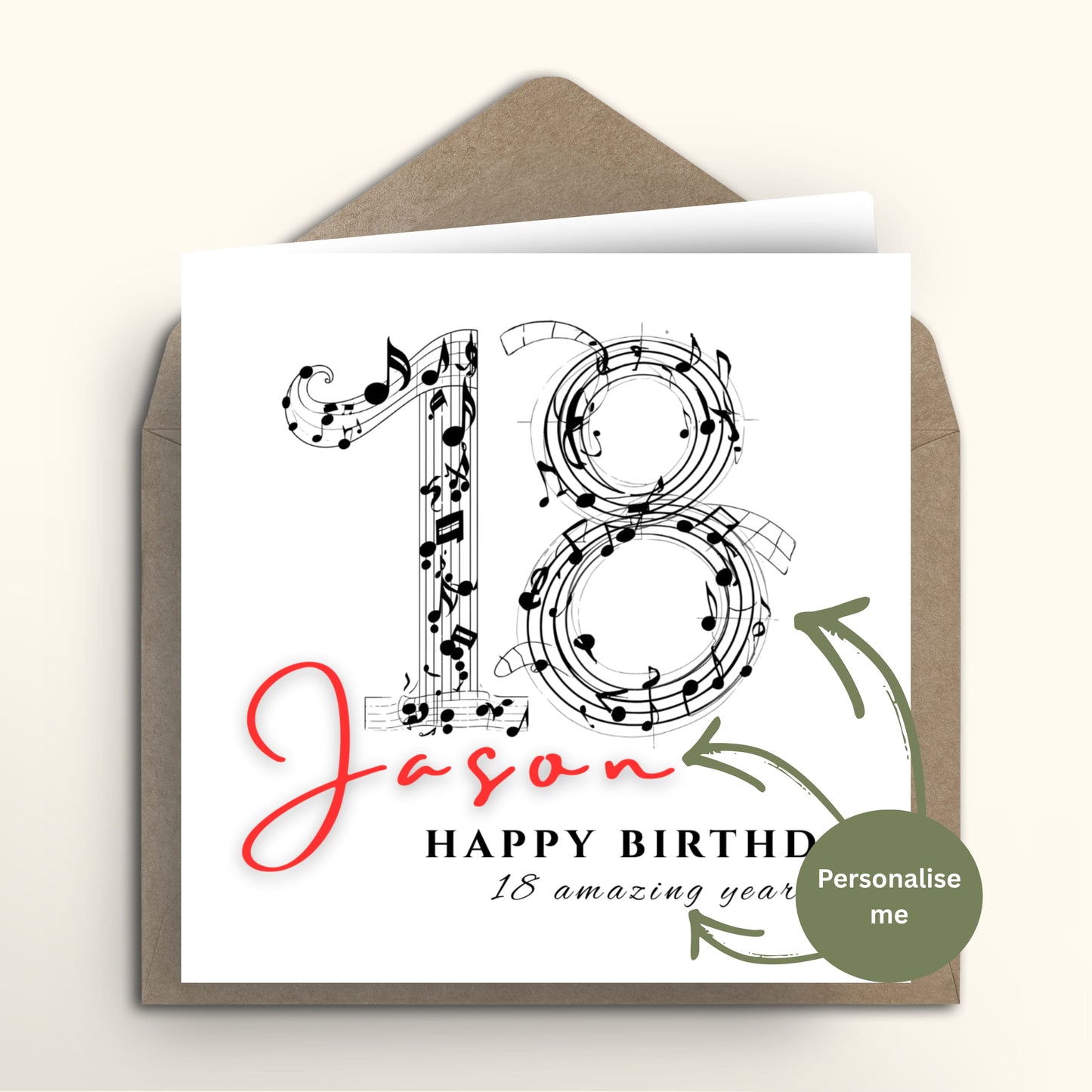 Musical Notes Milestone Birthday card