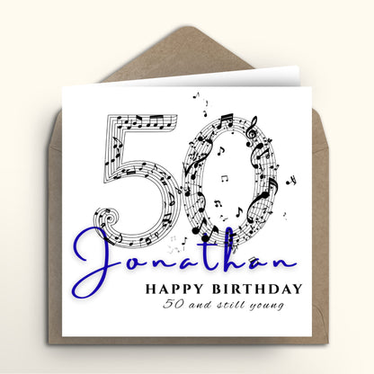Musical Notes Milestone Birthday card