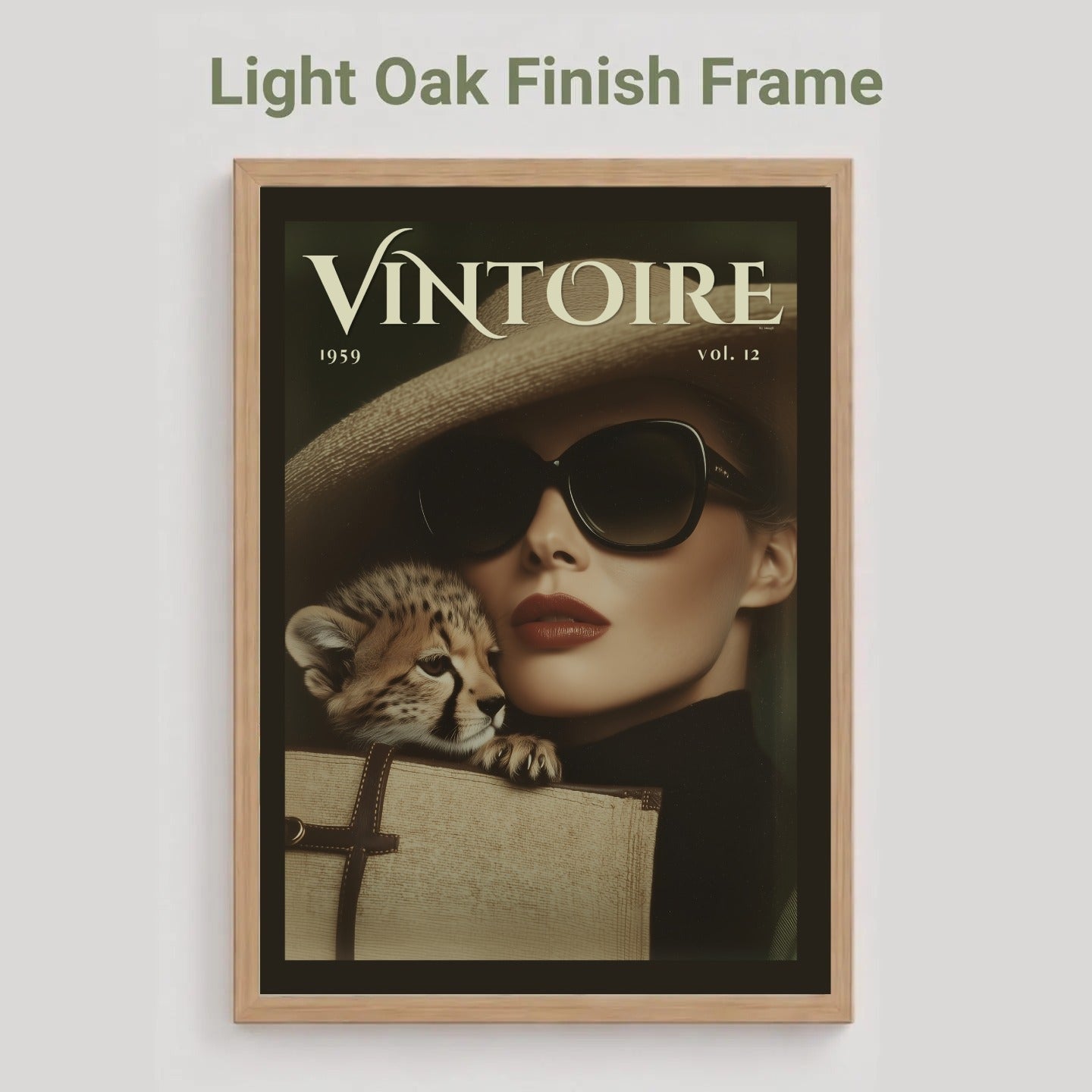 Vintage Cheetah Cub Fashion Editorial Poster