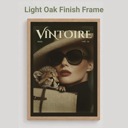 Vintage Cheetah Cub Fashion Editorial Poster