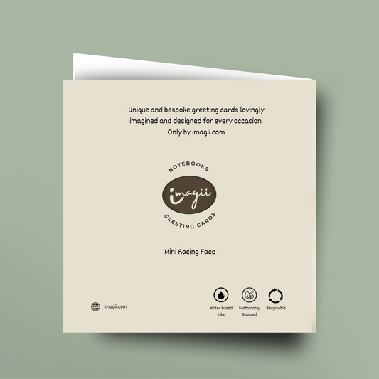 Mini Racing Face - Square Card