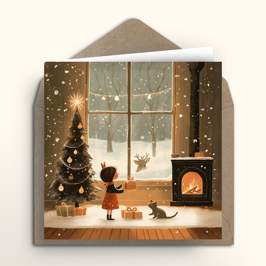 Peeking Reindeer - Card