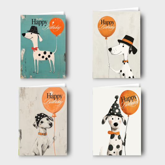 Happy Birthday Dog and Balloon Cards