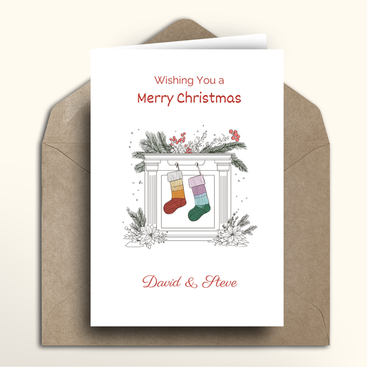 Rainbow Stockings - Card