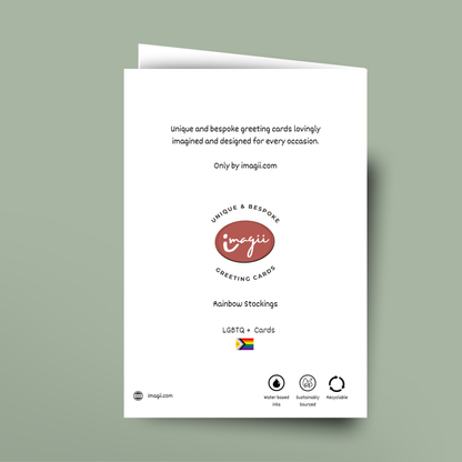 Rainbow Stockings - Card