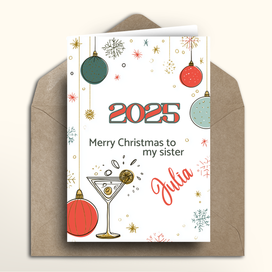 Retro Bauble - Card