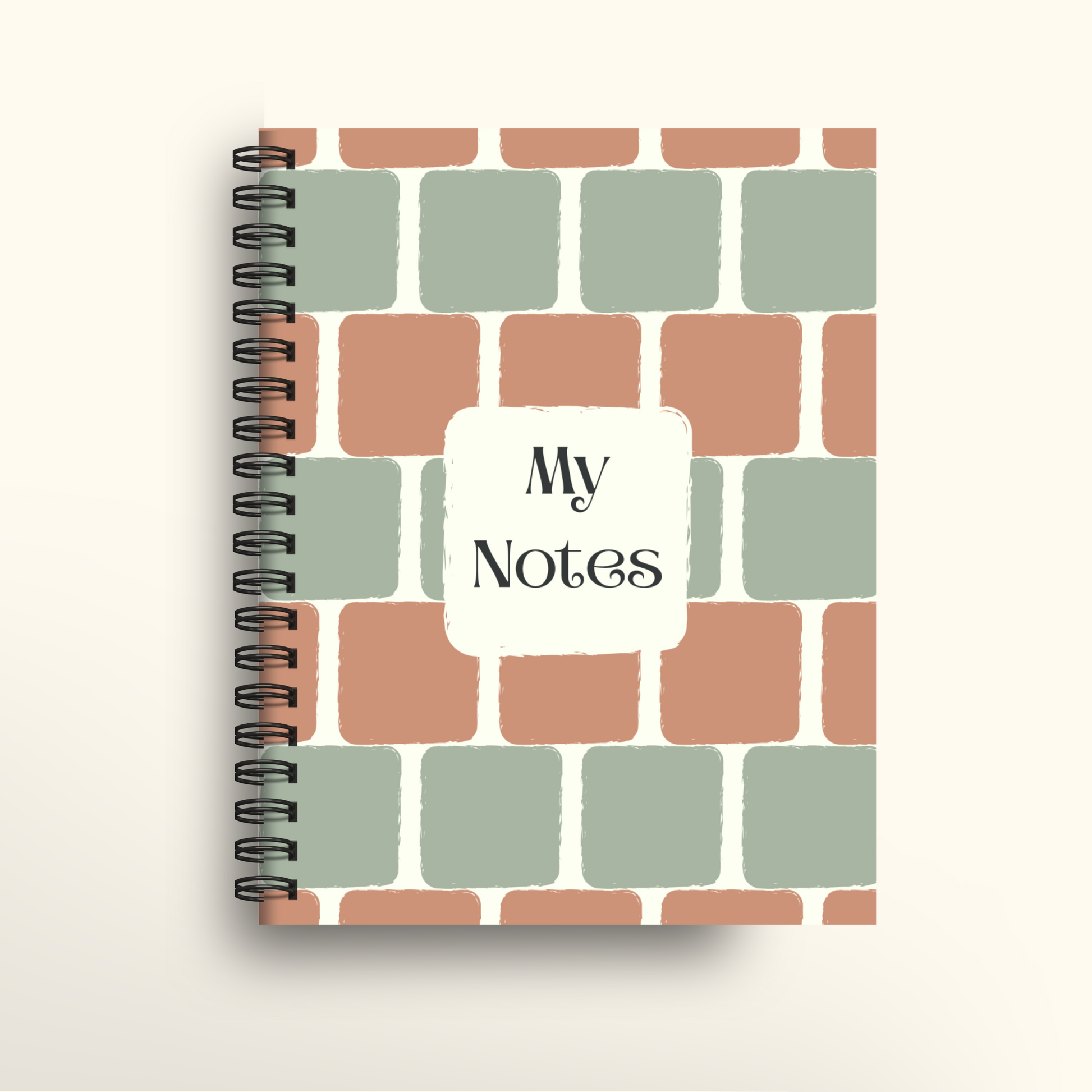 Notebook with geometric pattern and 'My Notes' label on a white background