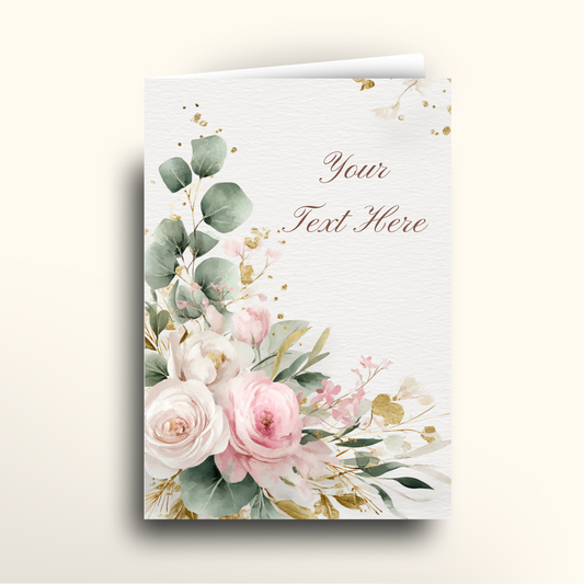 Floral card with text placeholder on a white background