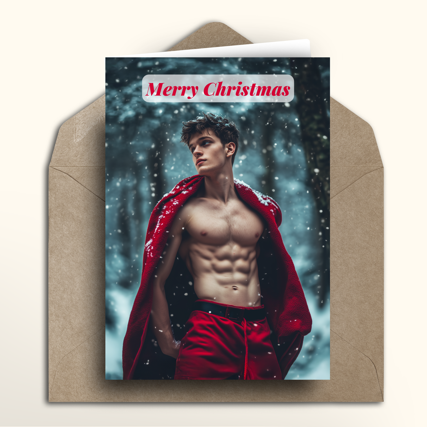 Snowy Red Cape - Card
