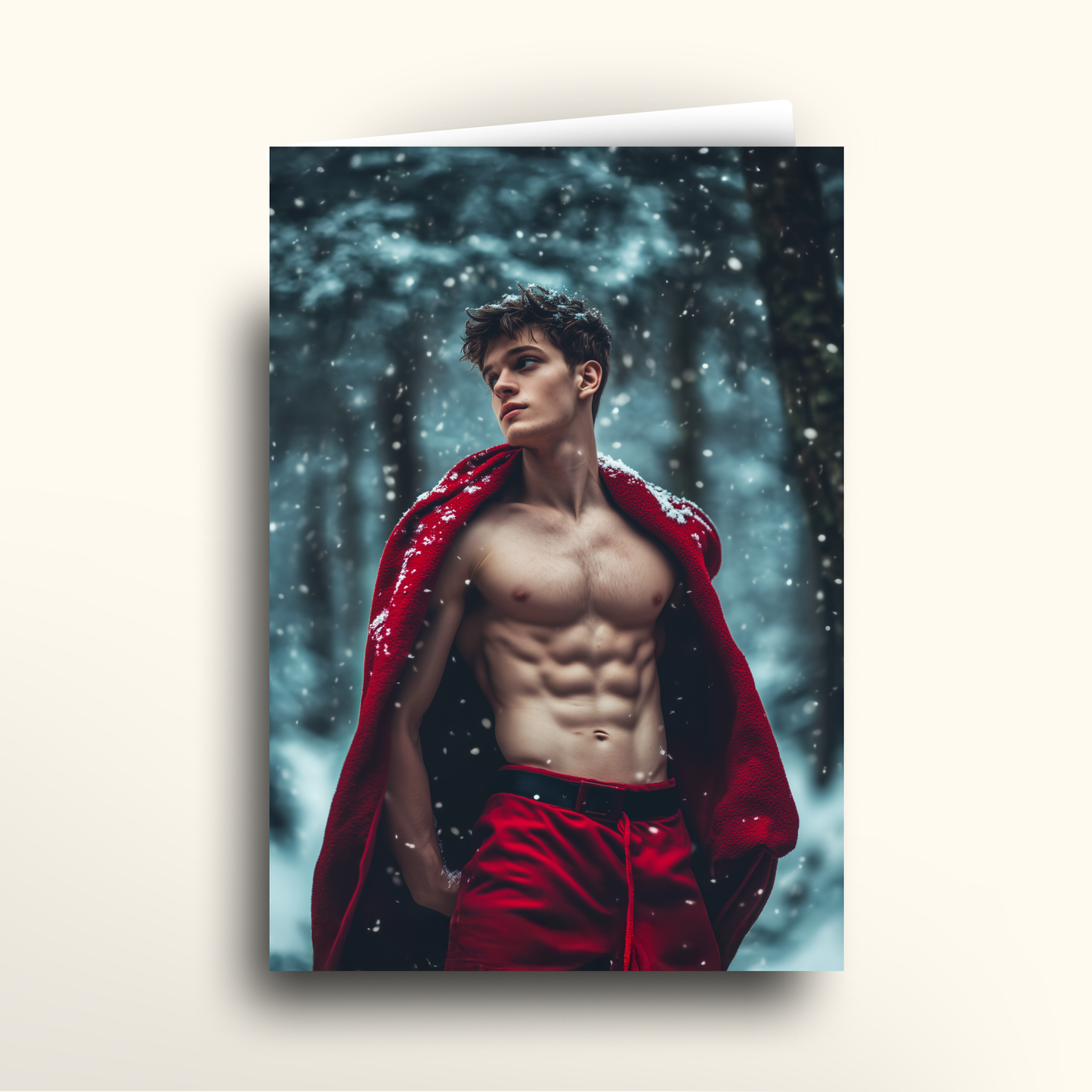 Snowy Red Cape - Card