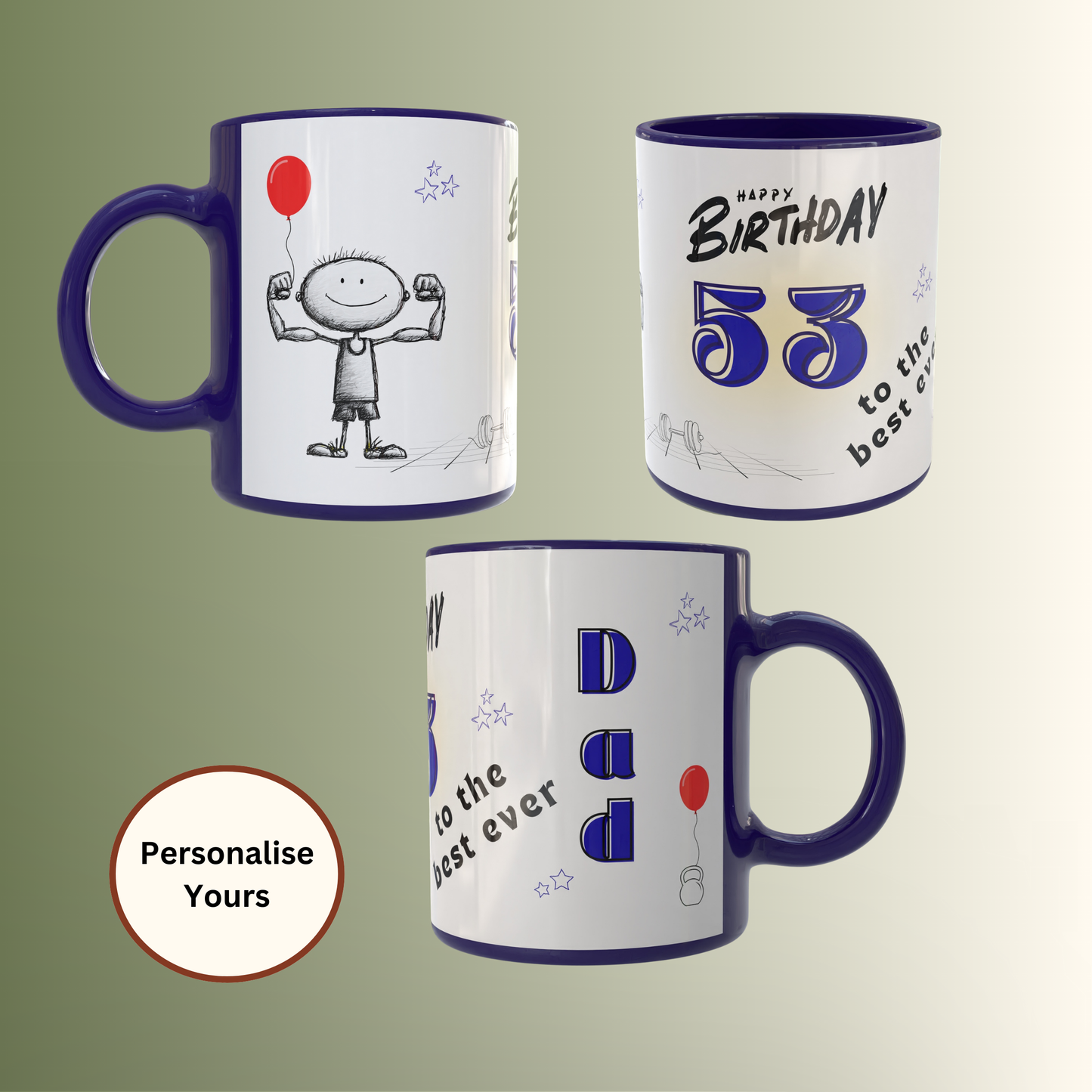 Strong Dad Birthday Milestone mug