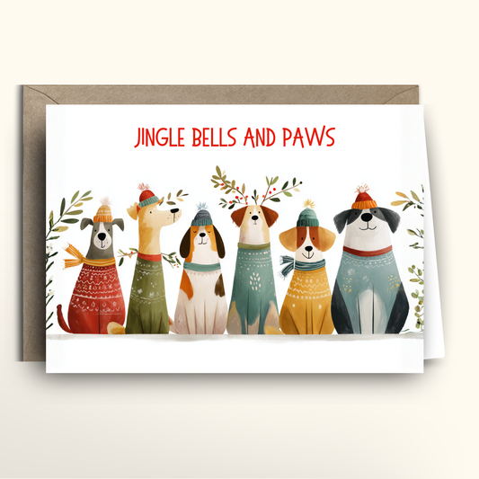 Jingle Bells and Paws - Card
