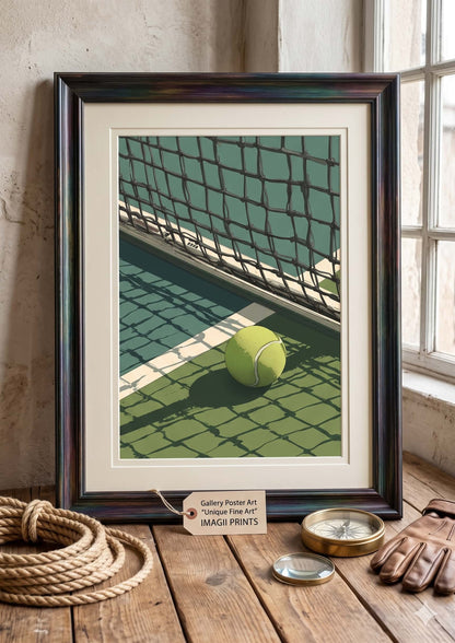 Minimalist Tennis Court Illustration