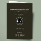 Black greeting card with white text and imagii logo on a light green background