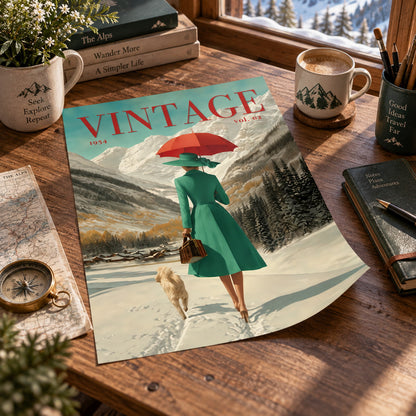 Vintage — Alpine Winter Dog Walk