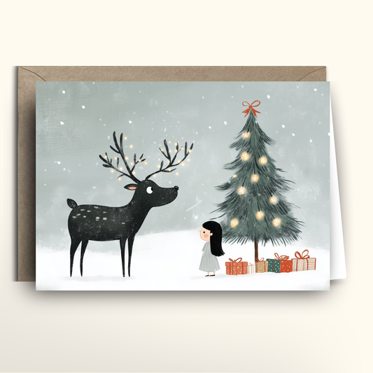Visiting Reindeer - Card