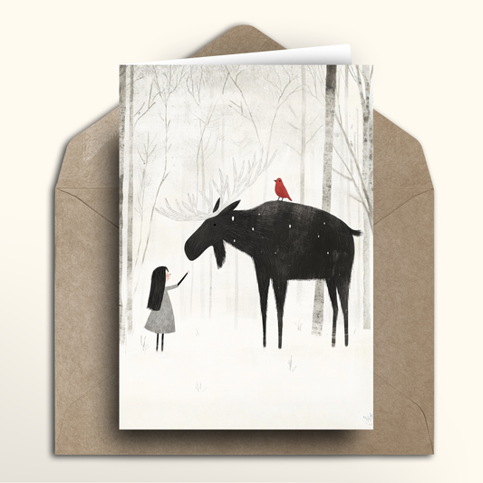 White Winter Friends - Card