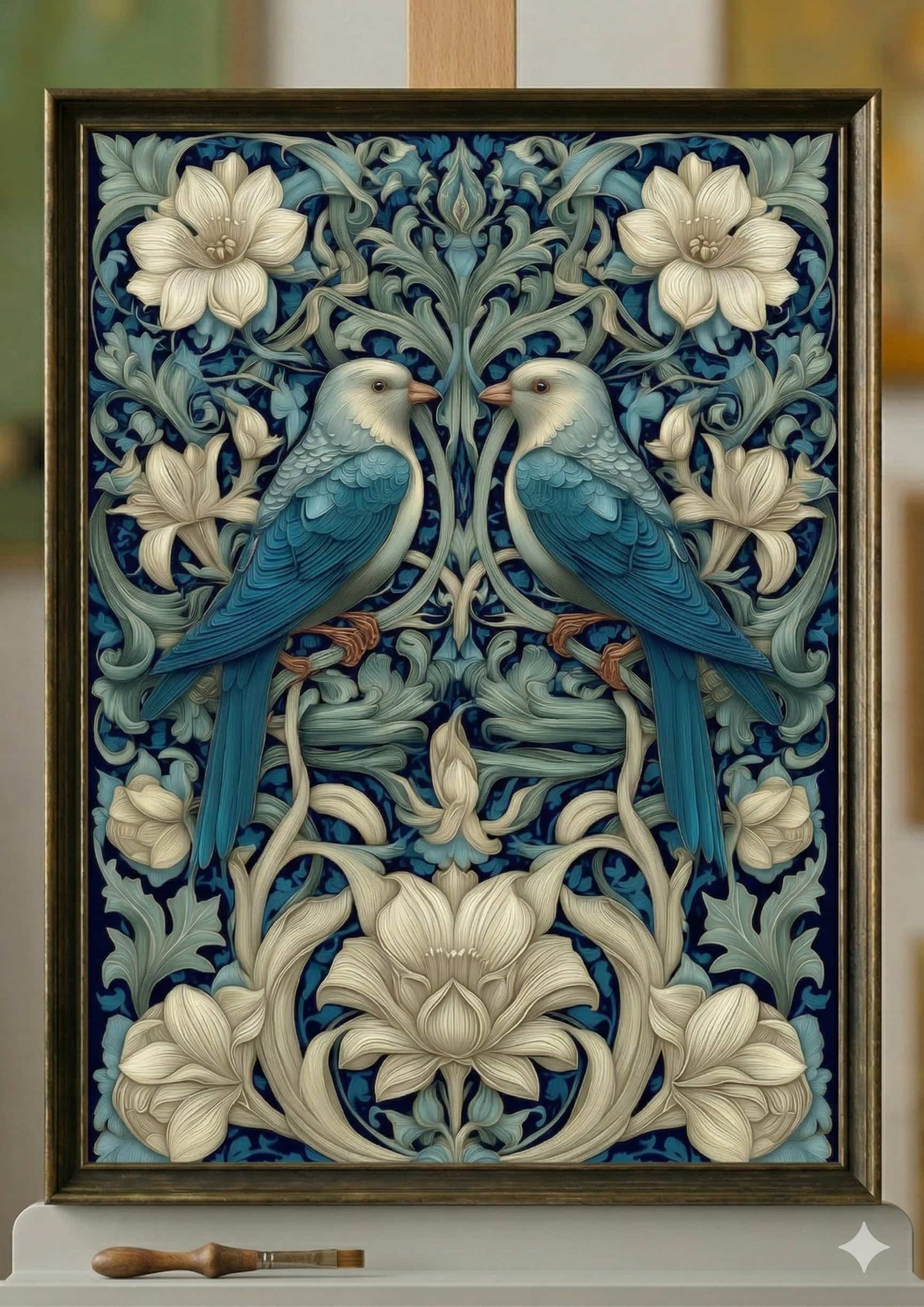 William Morris - Blue Teal Fauna & Flora
