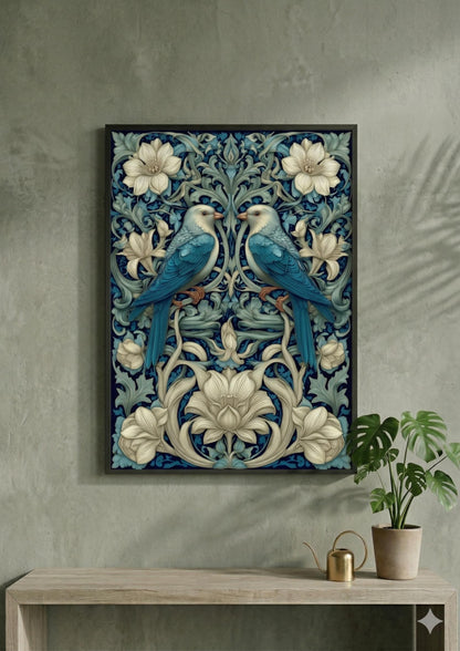 William Morris - Blue Teal Fauna & Flora