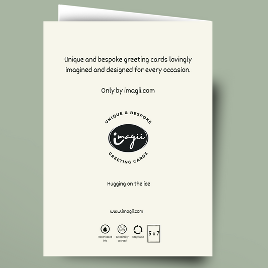 Greeting card with 'imagii' branding on a light green background