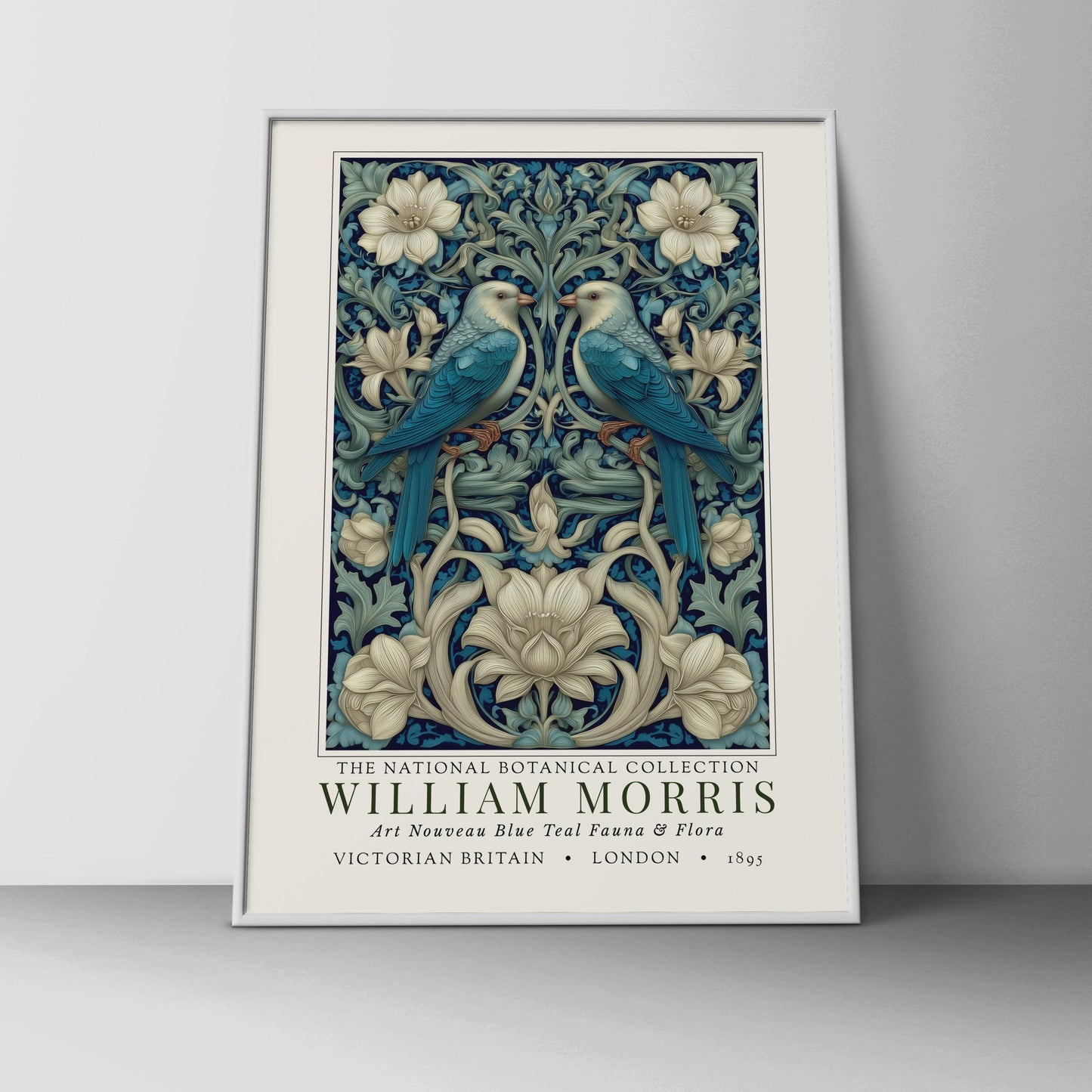 William Morris - Blue Teal Fauna & Flora Exhibition