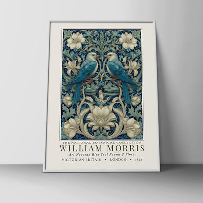 William Morris - Blue Teal Fauna & Flora Exhibition