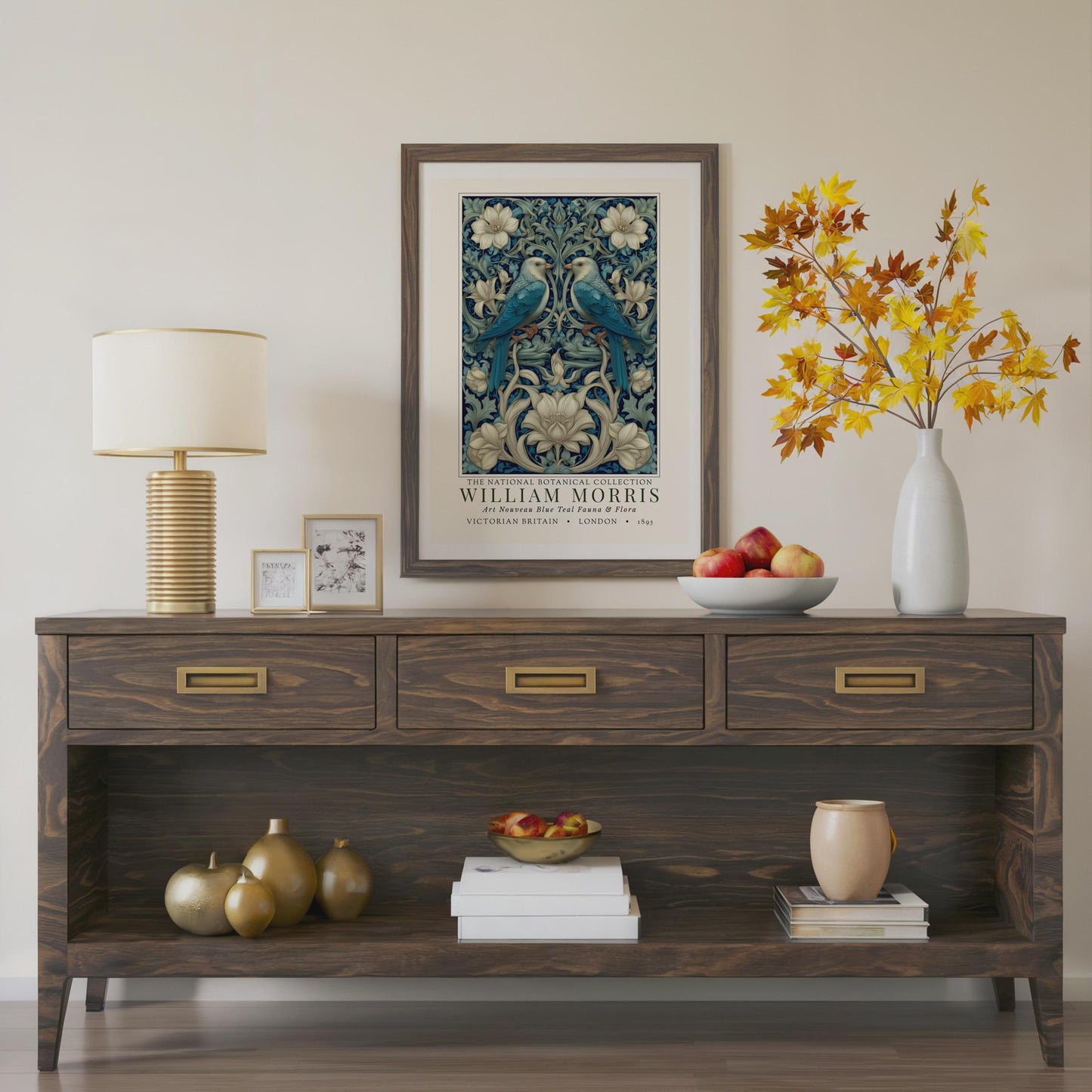 William Morris - Blue Teal Fauna & Flora Exhibition