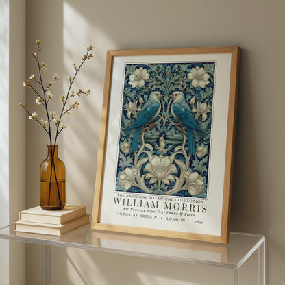 William Morris - Blue Teal Fauna & Flora Exhibition