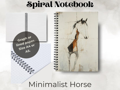 Minimalist Horse - Spiral Notebook