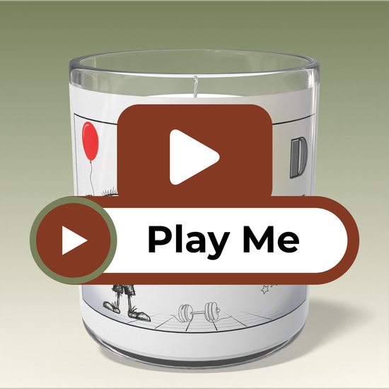 Birthday candle video with cartoon design and text on a gradient background