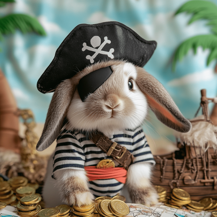 Pirate Bunny greeting card