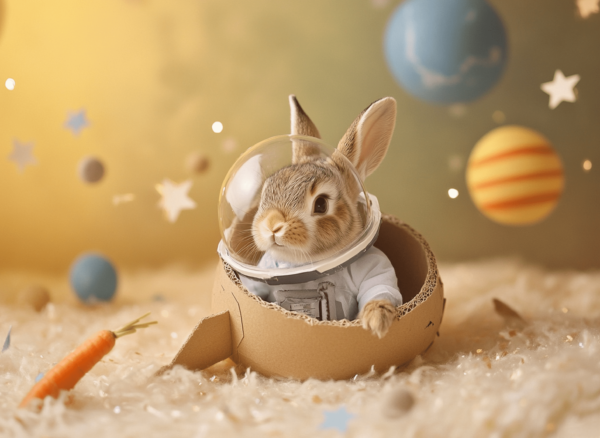 Astronaut Bunny greeting card