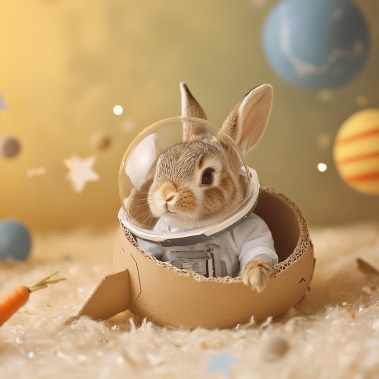 Astronaut Bunny greeting card