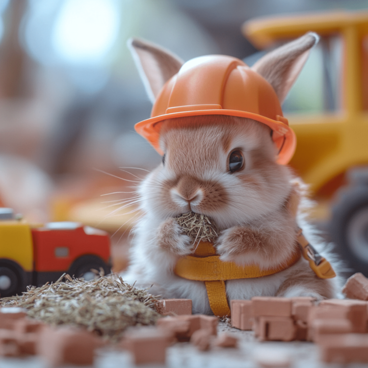 Construction Bunny greeting card