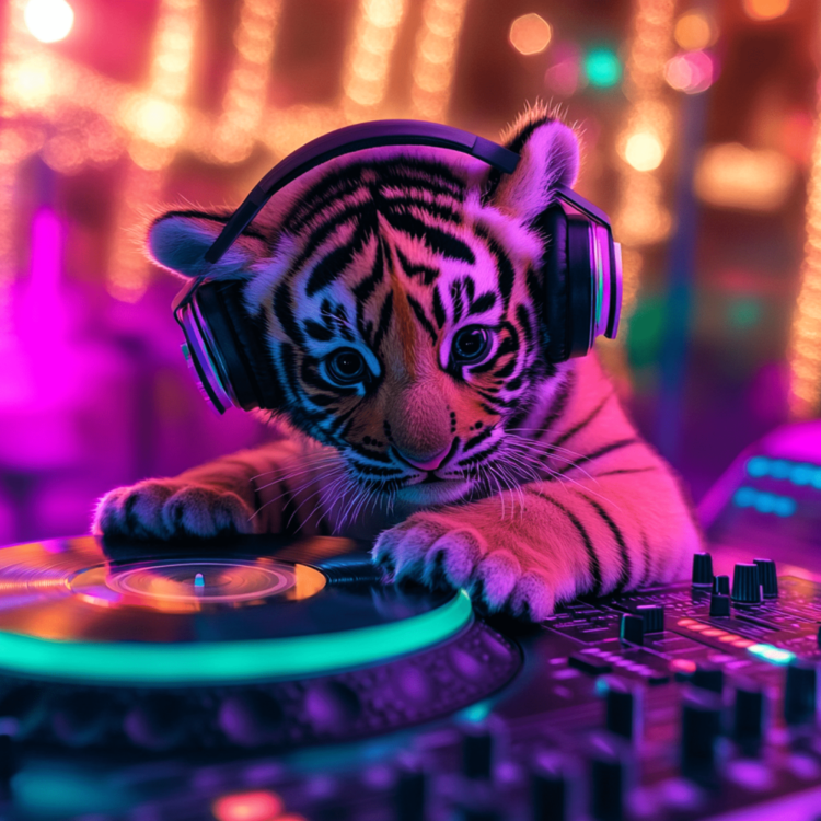 DJ Tiger greeting card