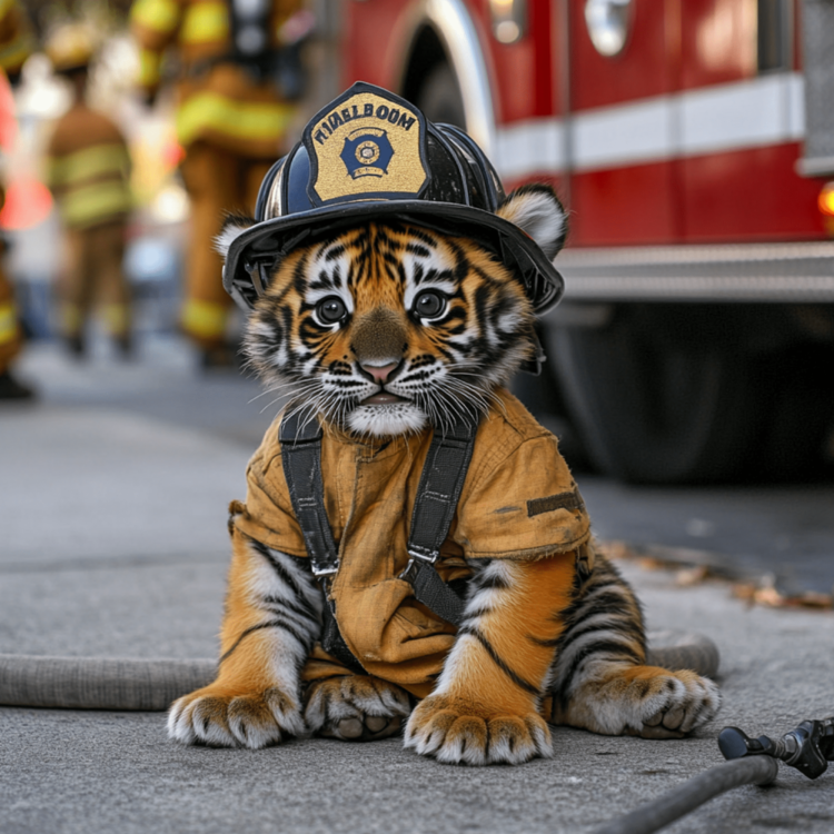 Fire Tiger greeting card