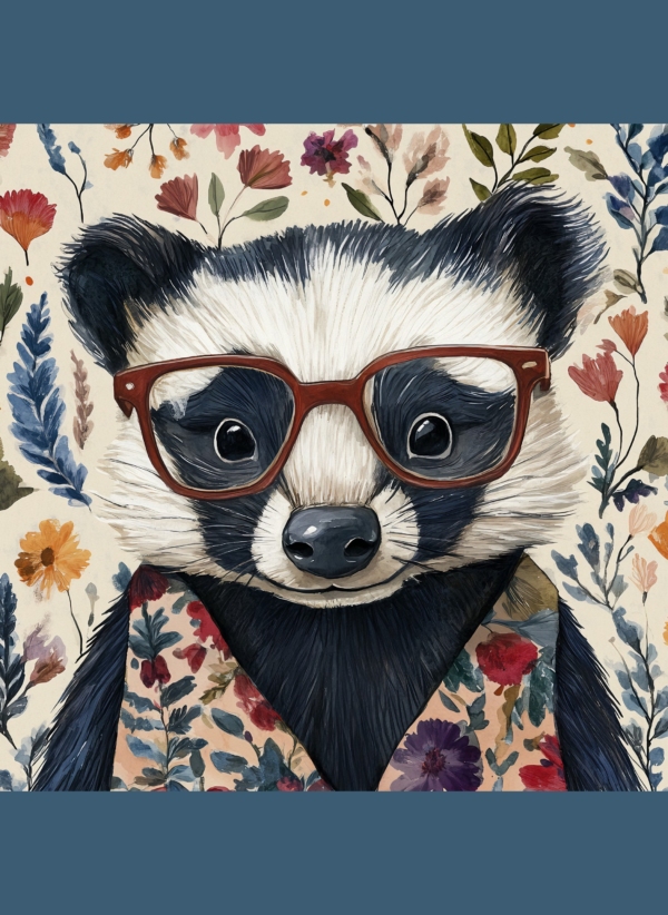 Badger in Flower Waistcoat Greeting Card