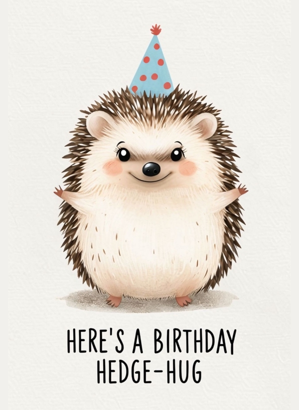 Birthday Hedge Hug greeting card