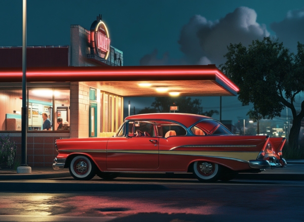 Drive Through Retro 1 Greeting Card