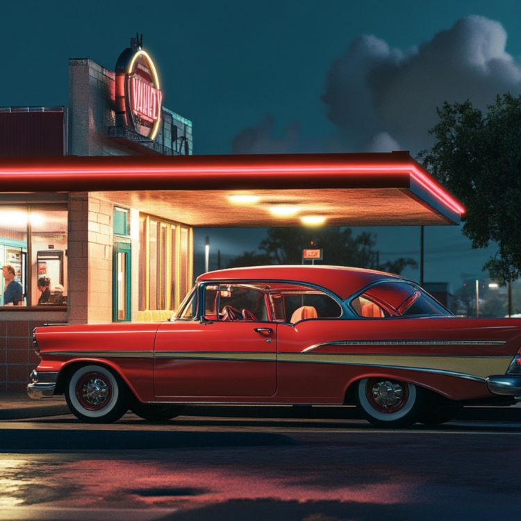 Drive Through Retro 1 Greeting Card