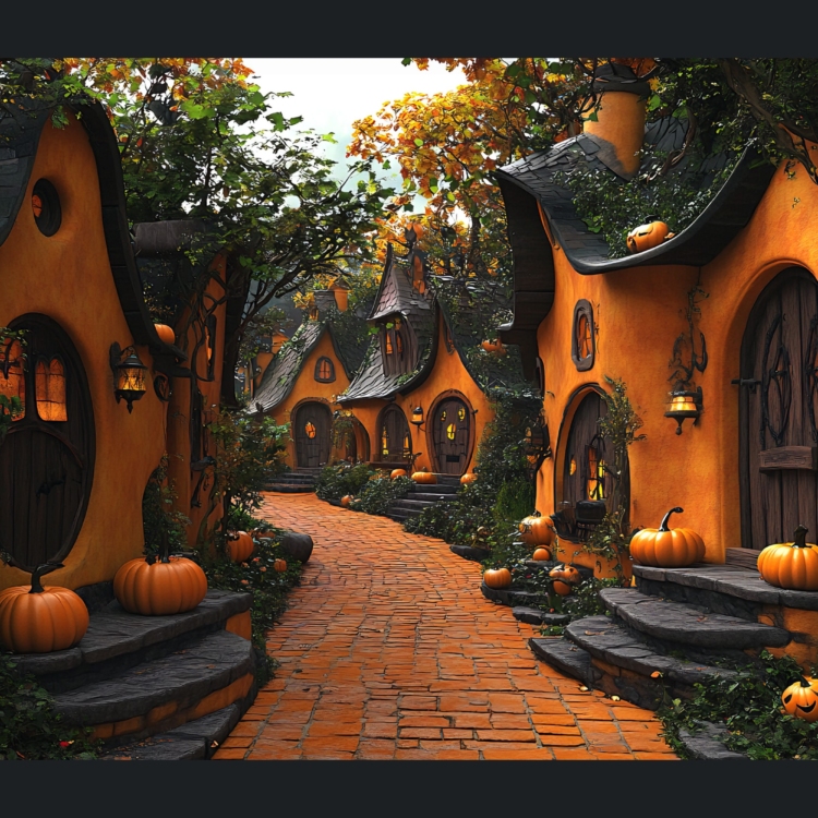 Halloween Orange Brick Road 1 greeting card by imagii