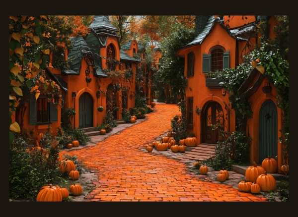 Halloween Orange Brick Road 2 greeting card by imagii