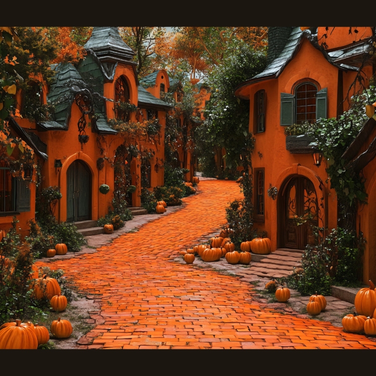 Halloween Orange Brick Road 2 greeting card by imagii