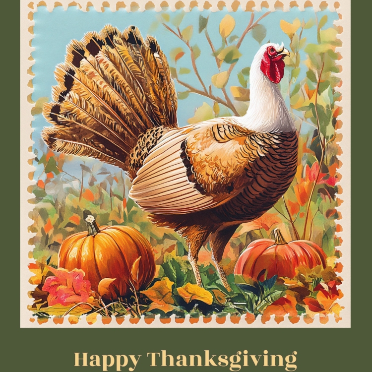 Happy Thanksgiving Stamp 1 greeting card